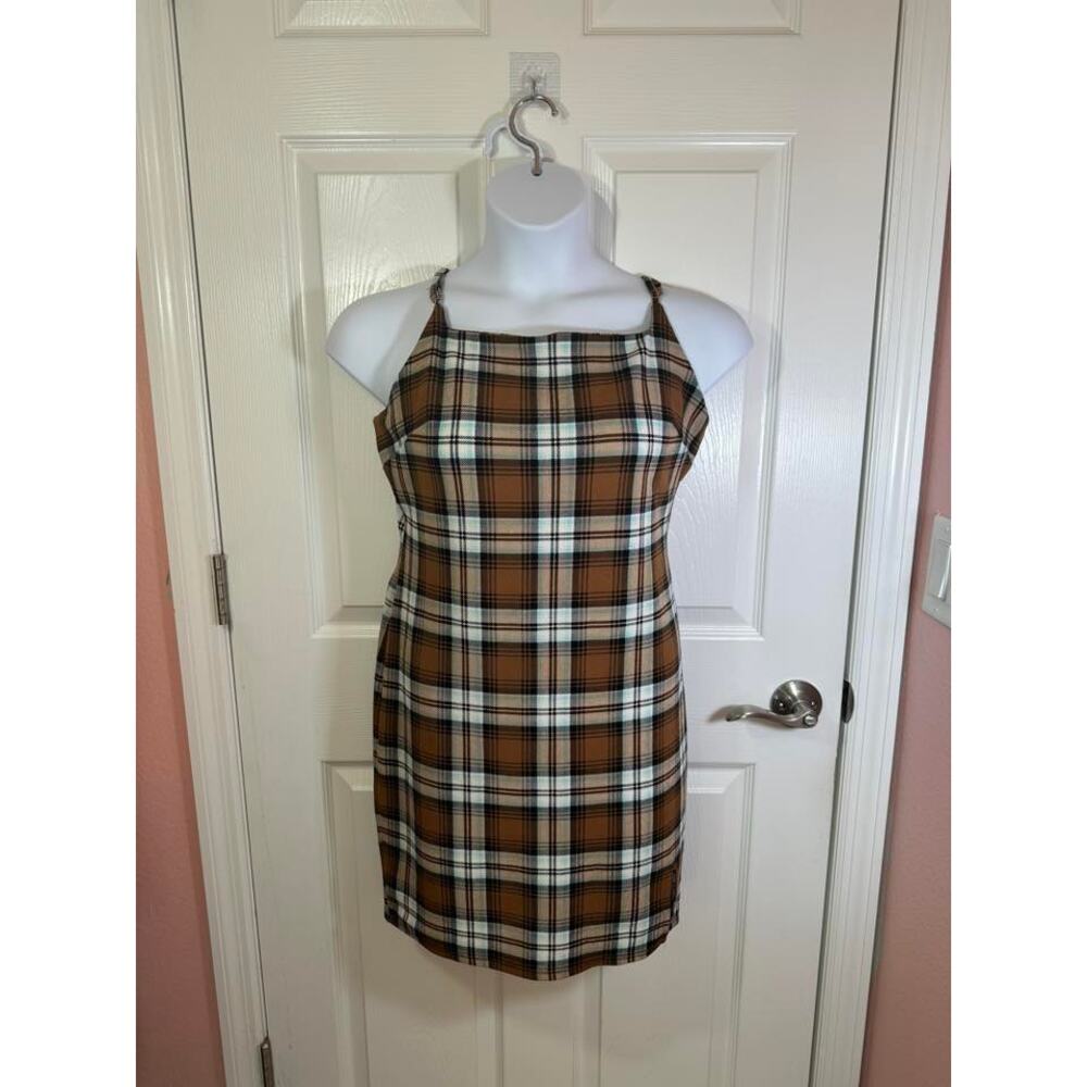 No Boundaries Juniors brow plaid mini dress size 21 XXXL